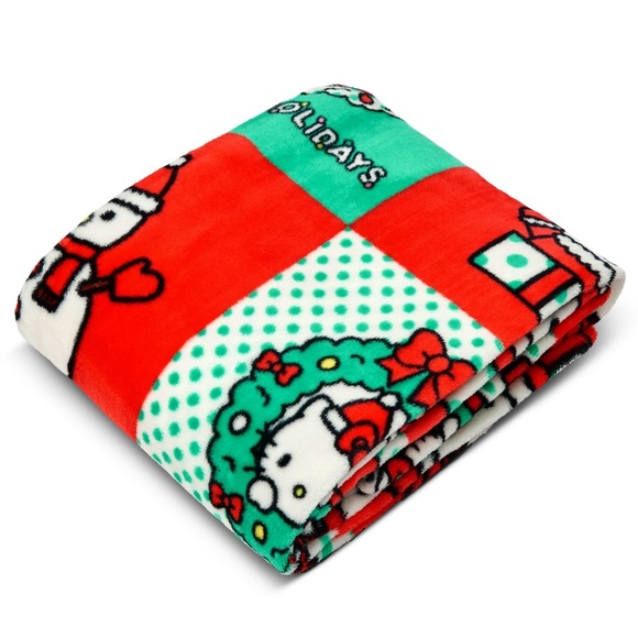 Brand new super soft and bright colors Hello Kitty Christmas throw. - Picture 2 of 2